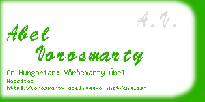 abel vorosmarty business card
