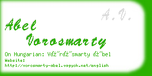 abel vorosmarty business card